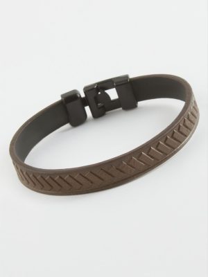 Çubuk Kaliteli Suni Deri Bileklik-Kahverengi