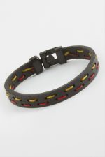 Taraftar Kaliteli Suni Deri Bileklik-Siyah