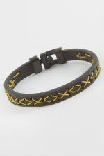 İpli Kaliteli Suni Deri Bileklik-Siyah