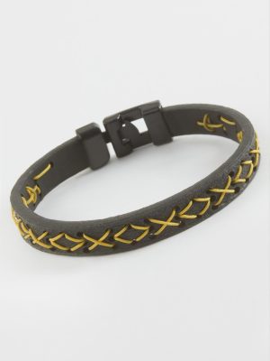 İpli Kaliteli Suni Deri Bileklik-Siyah