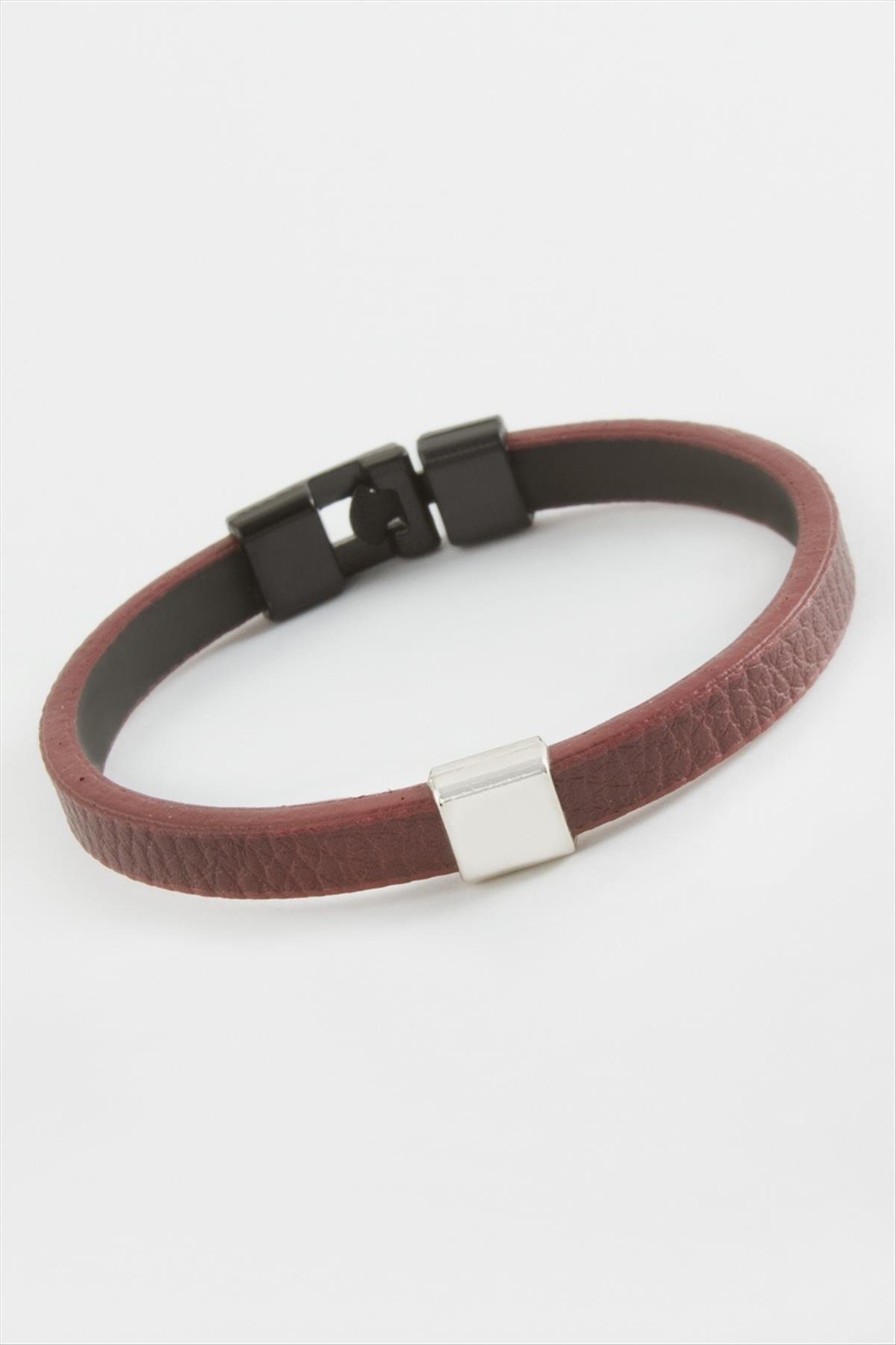 1208111_kare-kaliteli-suni-deri-bileklik-be5d-.jpg Kare Kaliteli Suni Deri Bileklik-Bordo - Görsel 1