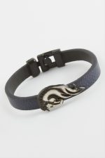 At Kaliteli Suni Deri Bileklik-Lacivert