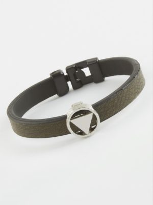 Üçgen Kaliteli Suni Deri Bileklik-Yeşil