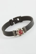 Çapa Kaliteli Suni Deri Bileklik-Lacivert - Görsel 2