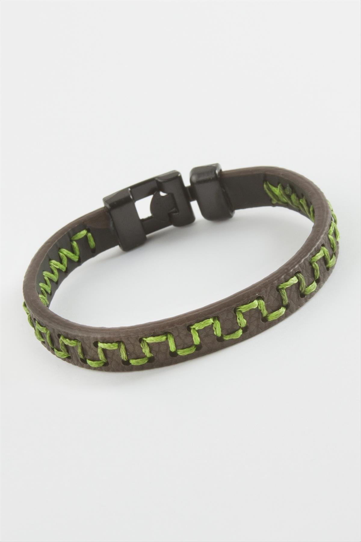 1208120_labirent-kaliteli-suni-deri-bileklik-13-671.jpg Labirent Kaliteli Suni Deri Bileklik-Kahverengi - Görsel 1