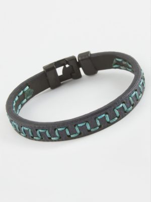 Labirent Kaliteli Suni Deri Bileklik-Lacivert