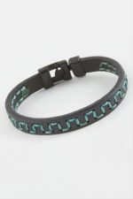 Labirent Kaliteli Suni Deri Bileklik-Lacivert - Görsel 2