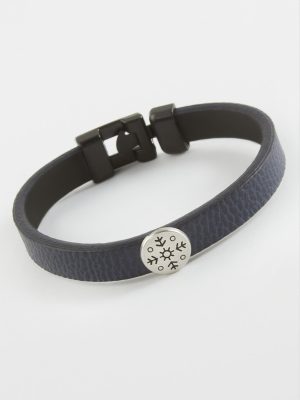 Kartanesi Kaliteli Suni Deri Bileklik-Lacivert