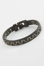 Labirent Kaliteli Suni Deri Bileklik-Siyah - Görsel 2