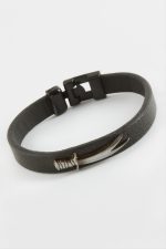 Hançer Kaliteli Suni Deri Bileklik-Siyah - Görsel 2