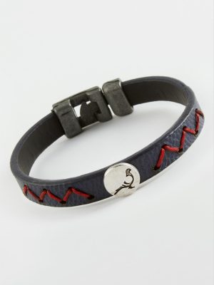 Kuş Kaliteli Suni Deri Bileklik-Lacivert