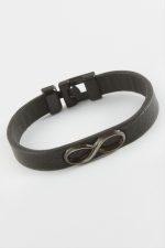 Sonsuzluk Kaliteli Suni Deri Bileklik-Siyah