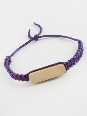 Ahşap Makrome Örgülü Bileklik-Pembe