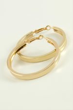 Kare Düz Halka Küpe 6 cm-Sarı