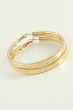 Kare Baklava Desenli Halka Küpe 4,5 cm-Sarı - Görsel 2