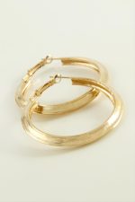 Oval Halka Küpe 4 cm-Sarı