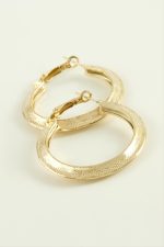 Noktalı Halka Küpe 4 cm-Sarı