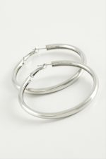 Boru Halka Küpe 3,5 cm-Gümüş Rengi - Görsel 2