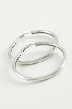 Boru Halka Küpe 3,5 cm-Gümüş Rengi