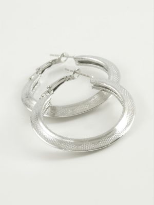 Üçgen Halka Küpe 4 cm-Gümüş Rengi