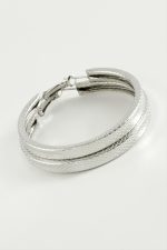 Ezme Kare Halka Küpe 5,5 cm-Gümüş Rengi