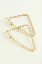 Üçgen Halka Küpe 5 cm-Sarı - Görsel 2