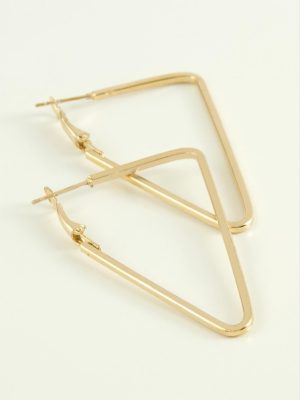 Üçgen Halka Küpe 5 cm-Sarı