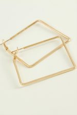 Kare Halka Küpe 4 cm-Sarı