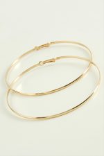 Düz Metal Halka Küpe 9-10 cm-9 cm - Görsel 2