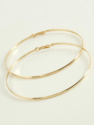 Düz Metal Halka Küpe 9-10 cm-8 cm