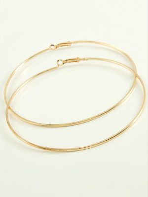 Ezme Çizgili Metal Halka Küpe 8-9-10 cm-9 cm