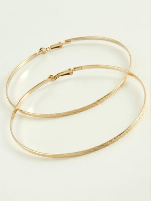 Noktalı Metal Halka Küpe 9-10 cm-9 cm