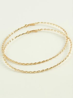 Burgulu Metal Halka Küpe 8-9-10 cm-8 cm