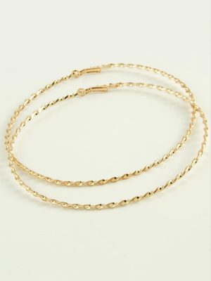 Burgulu Metal Halka Küpe 8-9-10 cm-10 cm