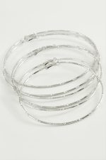 Noktalı Metal Halka Küpe 6 Adet-Gümüş Rengi