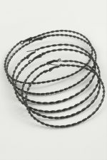 Burgulu Metal Halka Küpe 6 Adet-Siyah - Görsel 2