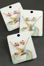 Bisiklet Mineli Set Kolye-Sarı