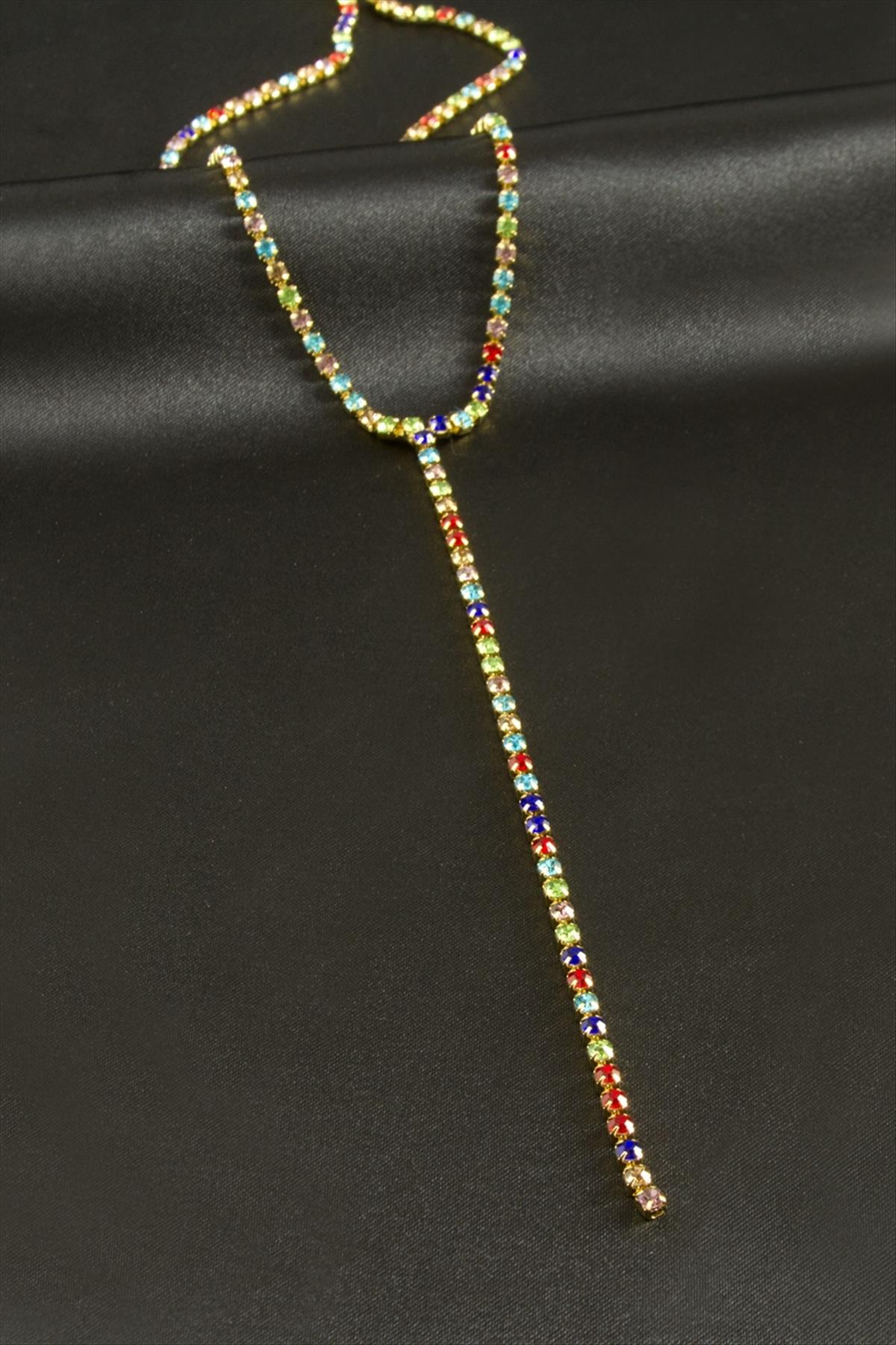 1208360_serit-tasli-celik-y-kolye-2-mm-e-ac1e.jpg Şerit Taşlı Çelik Y Kolye 2 mm-Sarı - Görsel 2