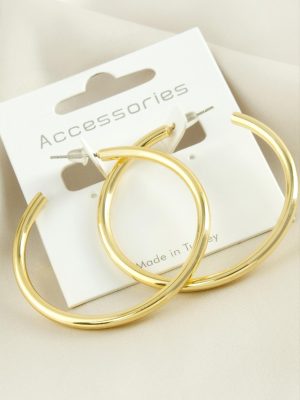 Boru Halka Küpe 4,5 cm-Sarı