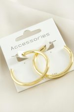 Boru Halka Küpe 3,5 cm-Sarı