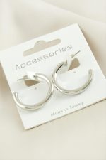 Boru Halka Küpe 2,5 cm-Gümüş Rengi - Görsel 2