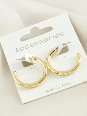 Boru Halka Küpe 2,5 cm-Sarı