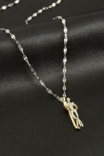 Aşkla Bağlı Çift Çelik Kolye-Gümüş Rengi - Görsel 2