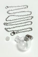 Metal Kapaklı Boş Fanus Canlı Kolye-Gümüş Rengi - Görsel 5