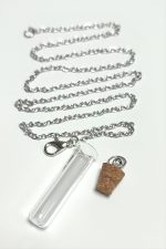 Mantar Kapaklı Boş Fanus Canlı Kolye-Gümüş Rengi - Görsel 3