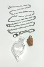 Mantar Kapaklı Boş Fanus Canlı Kolye-Gümüş Rengi - Görsel 4