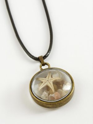 Deniz Yıldızı Bombeli Canlı Kolye-Antik