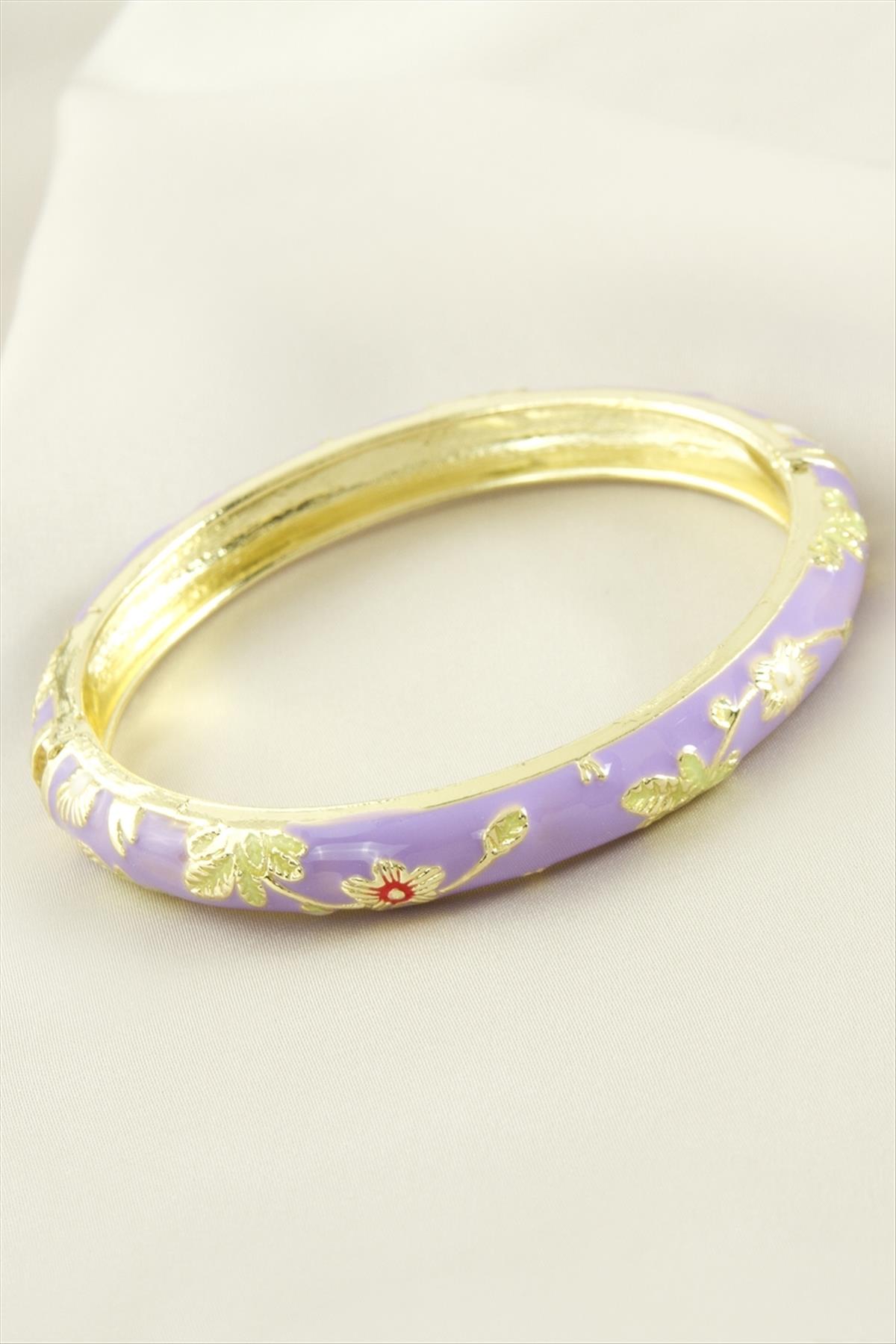 1208395_cicek-islemeli-mineli-kelepce-bileklik-129fae.jpg Çiçek İşlemeli Mineli Kelepçe Bileklik-Mor - Görsel 1