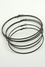 Ezme Metal Halka Küpe 6 Adet-Siyah - Görsel 2