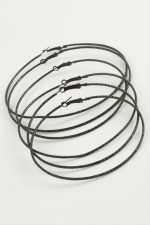 Çizgili Metal Halka Küpe 6 Adet-Sarı - Görsel 2